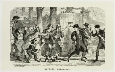 October - Notice to Quit from George Cruikshank's Steel Etchings to The Comic Almanacks: 1835-1853