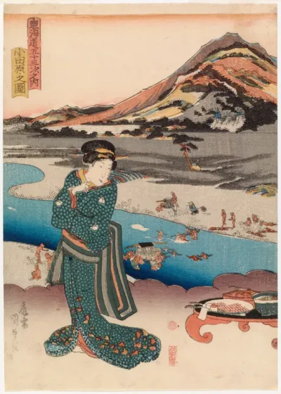 Odawara by the Sakawa River, from Tokaido gojusantsugi