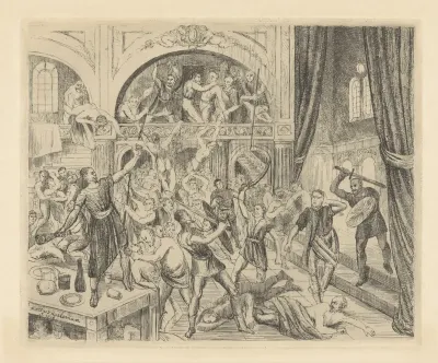 Odysseus doodt de vrijers van Penelope