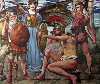 Odysseus in the battle with the suitors