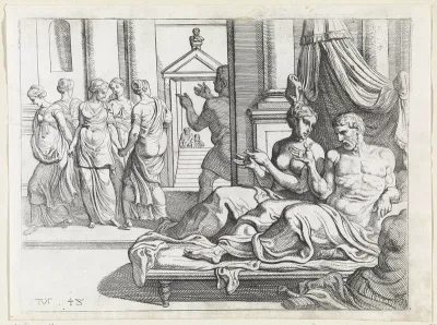 Odysseus vertelt van zijn avonturen aan Penelope