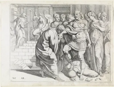 Odysseus verwelkomt door zijn bedienden