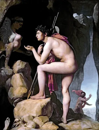 Oedipus and the Sphinx, 1808 (detail)