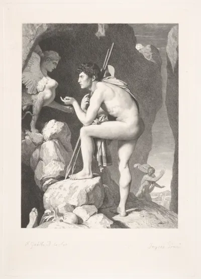 Oedipus and the Sphinx, after Ingres