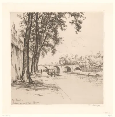 Oever van de kade van Anjou in Parijs