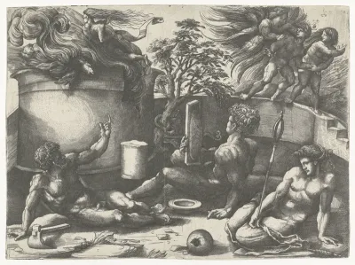 Offer van Kaïn en Abel en verdrijving uit paradijs van Adam en Eva