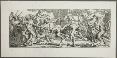 Offering to Bacchus, plate one of four from Le Travaux de la Vendange