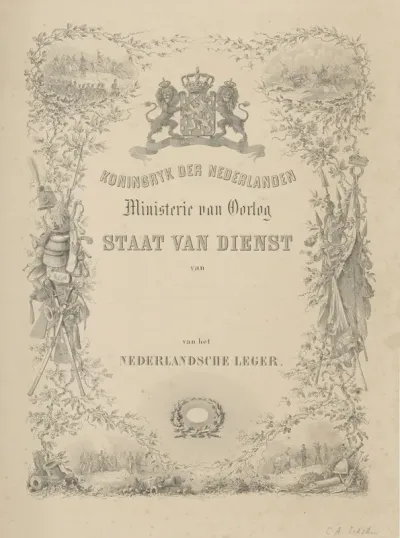 Officieel blad ter bevestiging van een Staat van Dienst bij het Nederlandsche Leger