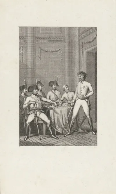 Officieren in een interieur