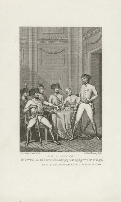 Officieren in een interieur