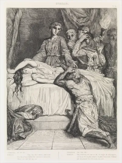 "Oh! Oh! Oh!": plate 14 from Othello (Act 5, Scene 2)