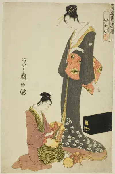 Ohana and Ofuku, from the series "A Selection of Entertainers from the Pleasure Quarters (Seiro geisha sen)"