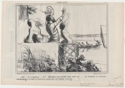 Ohé...les navigateurs...débarquez sans crainte..., from Croquis d'Été, published in Le Charivari, September 10, 1856