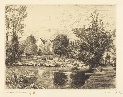 Old Foot-bridge, Banks of the Small Morin (Vieille passerelle, bords du petit morin)