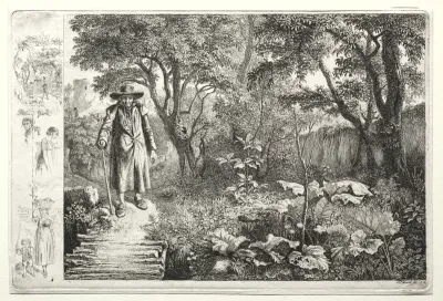 Old Man Before the Log Bridge