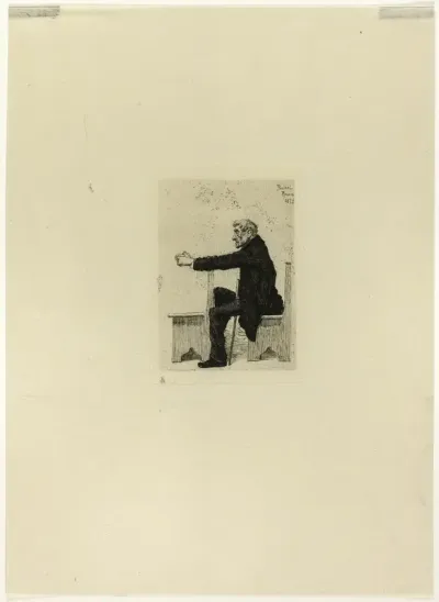 Old man in church