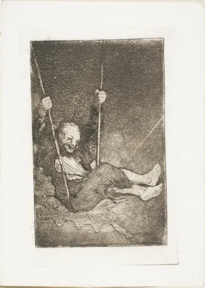 Old man on a swing