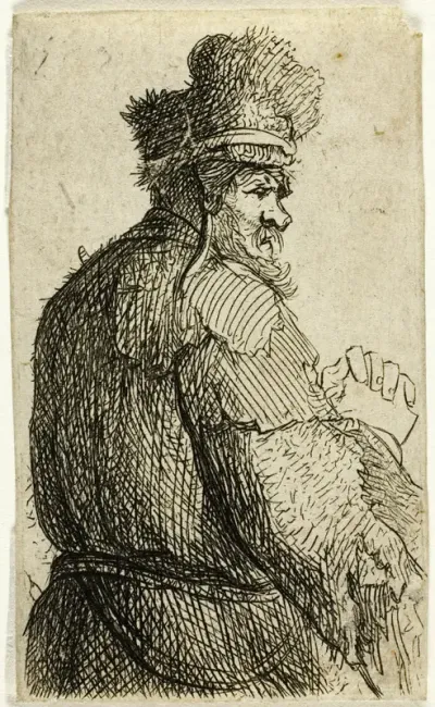 Old Man Seen from Behind, Profile Right: Half-Figure
