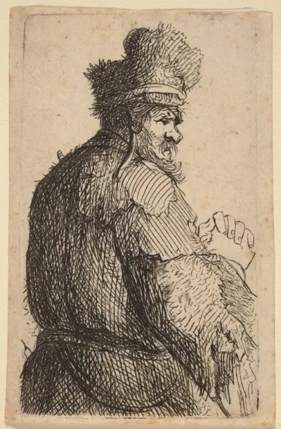 Old Man Seen from Behind, Profile to Right