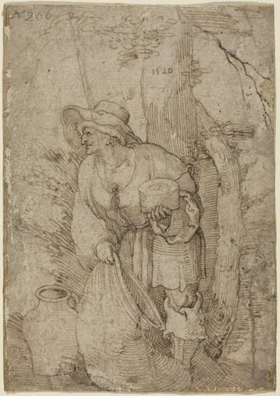 Old Man Standing under Tree