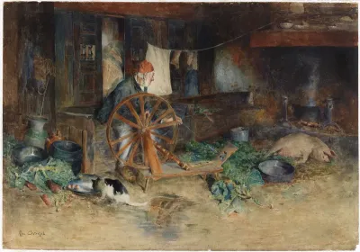 Old Man Threading Yarn