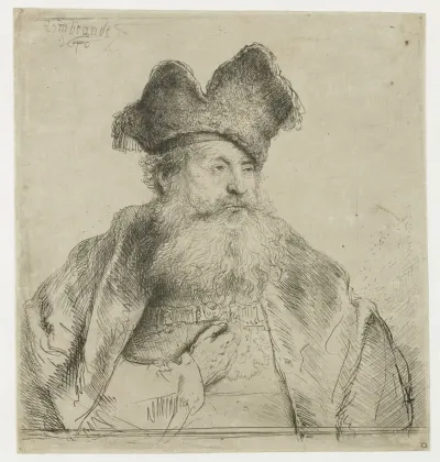 Old man with a divided fur cap