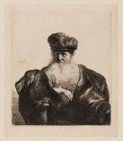 Old Man with Beard, Fur Cap, and Velvet Cloak