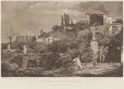 Old Roman wine tavern in spring