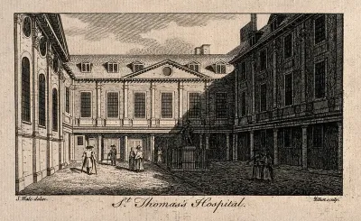 Old Saint Thomas's Hospital, Southwark: inside the first courtyard