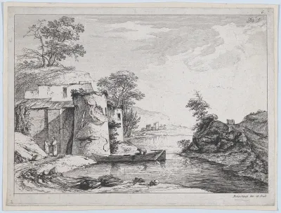 Old Towers on a River Bank