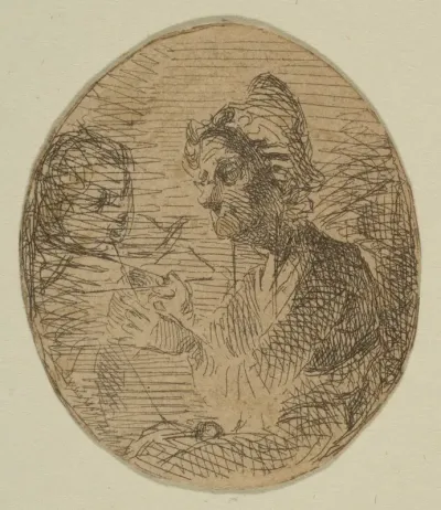 Old Woman and Child in Oval (from Sketches on the Coast Survey Plate)