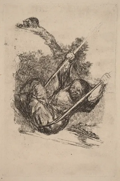 Old Woman on a Swing