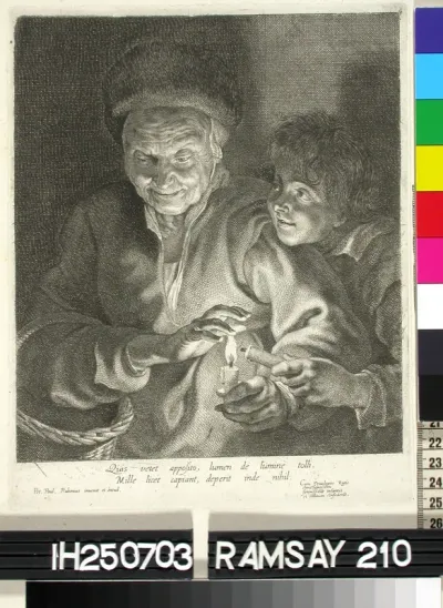 Old woman with a candle