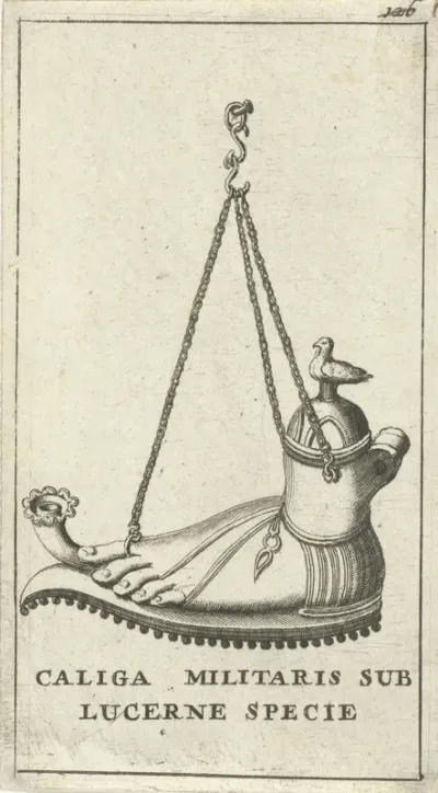 Olielamp in de vorm van een voet met sandaal