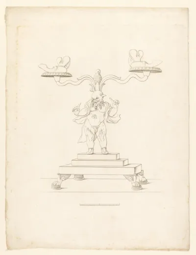 Olielamp in vorm van Bacchusfiguur