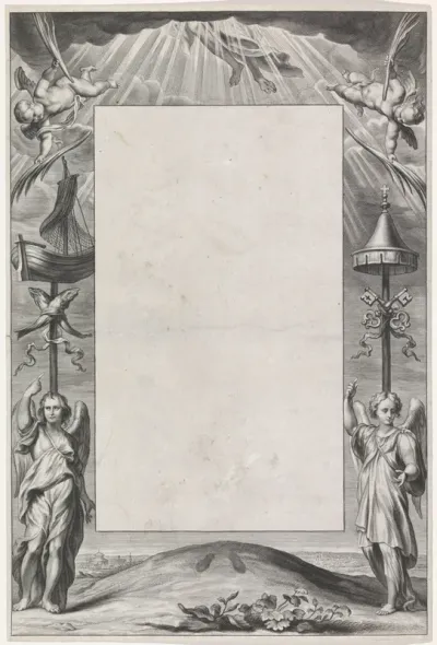 Omlijsting met de hemelvaart van Christus