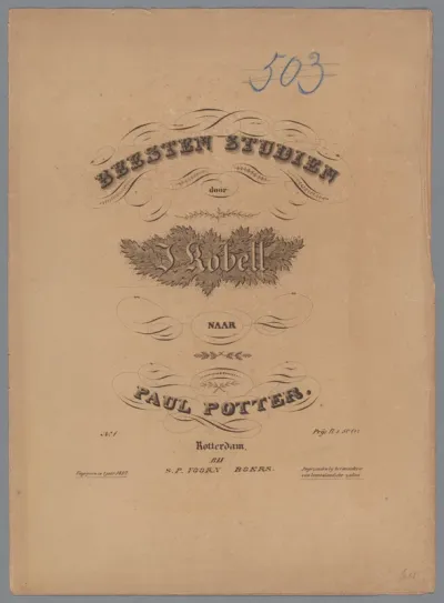 Omslag voor: Beesten Studien door J. Kobell naar Paul Potter