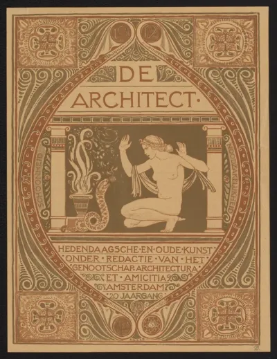 Omslag voor: De architect, hedendaagsche en oude kunst, 1912