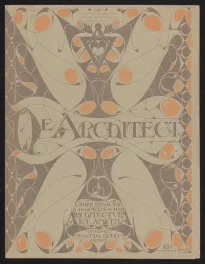 Omslag voor: De architect. Plaatwerk van Architectura et Amicitia, 1897