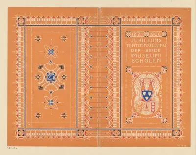 Omslag voor de catalogus bij de tentoonstelling '1881-1906 jubileumstentoonstelling der beide museumscholen'