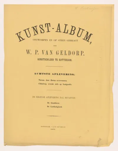 Omslag voor Kunst-Album door W. P. van Geldorp achtste aflevering 1871