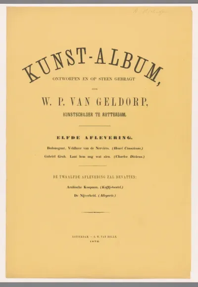 Omslag voor Kunst-Album door W. P. van Geldorp elfde aflevering 1872