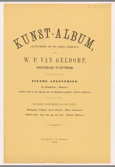 Omslag voor Kunst-Album door W. P. van Geldorp tiende aflevering 1872