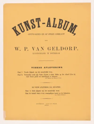 Omslag voor Kunst-Album door W. P. van Geldorp vierde aflevering 1870