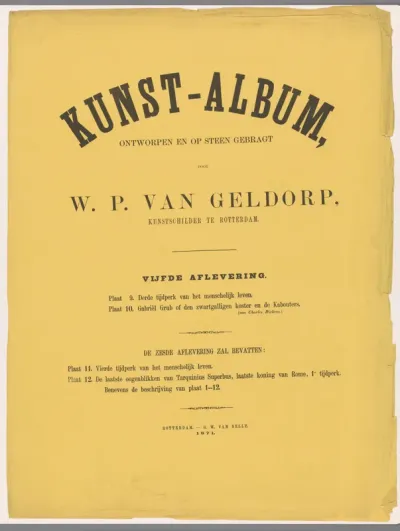 Omslag voor Kunst-Album door W. P. van Geldorp vijfde aflevering 1871