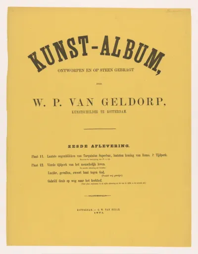 Omslag voor Kunst-Album door W. P. van Geldorp zesde aflevering 1871