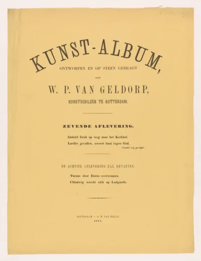 Omslag voor Kunst-Album door W. P. van Geldorp zevende aflevering 1871