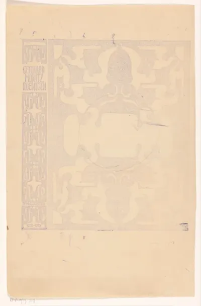 Omslagontwerp voor: M.G. de Boer, Leven en bedrijf van Gerhard Moritz Roentgen,1923