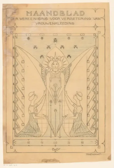 Omslagontwerp voor: Maandblad der Vereeniging voor verbetering van vrouwenkleeding, 1901