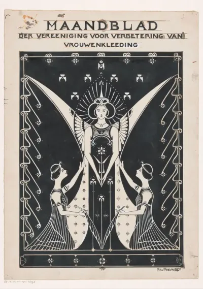 Omslagontwerp voor: Maandblad der Vereeniging voor verbetering van vrouwenkleeding, c. 1901-1909